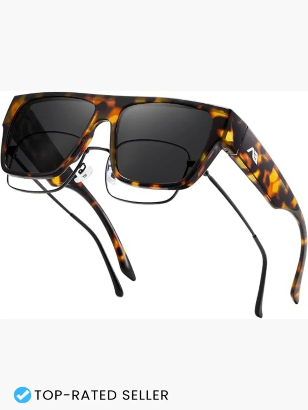 Fit Over Glasses Square Sunglasses Polarized UV400 Protection Trendy Retro